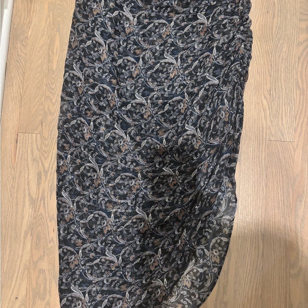 Veronica Beard Black and Gray Asymmetrical Maxi Pencil Skirt